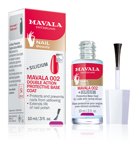 Base 002 Mavala — Base protectora de doble acción que protege las uñas y alarga la duración del esmalte.